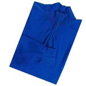 NWT Charles Tyrwhitt Merino Wool 1/4 Zip Jumper Sweater Ocean Blue Men's Size L